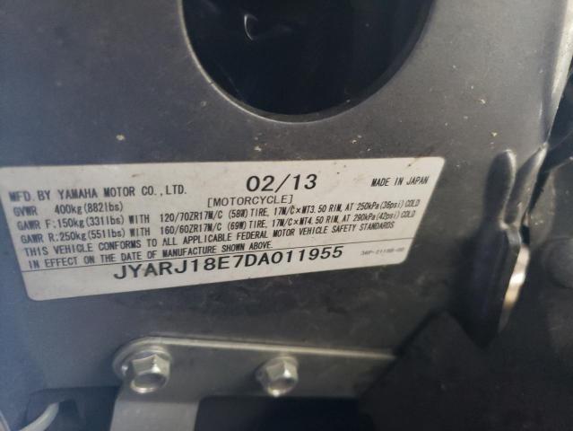 2013 YAMAHA FZ6 R JYARJ18E7DA011955