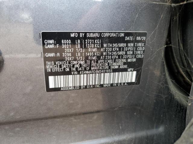2021 SUBARU ASCENT TOU 4S4WMARD8M3401855