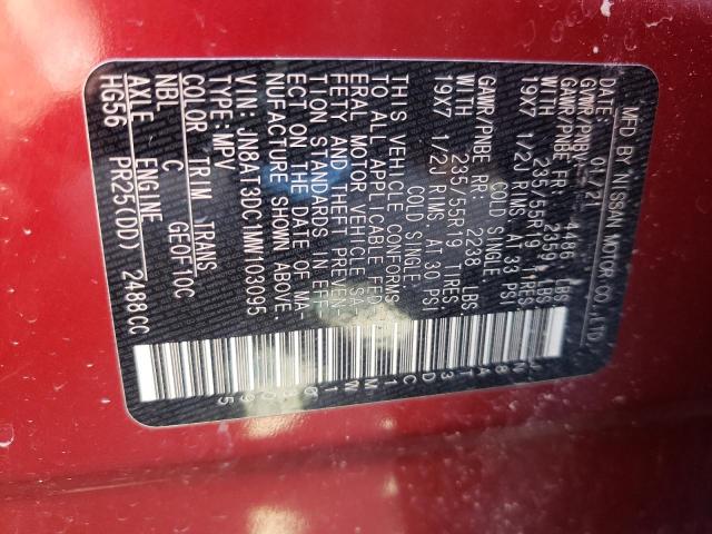 2021 NISSAN ROGUE PLAT JN8AT3DC1MW103095