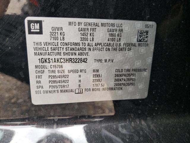 2017 GMC YUKON SLE 1GKS1AKC3HR322842