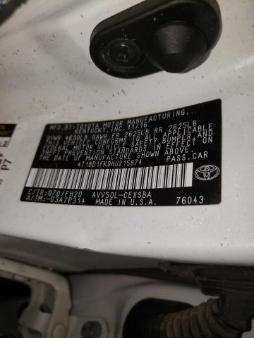 2017 TOYOTA CAMRY HYBR - 4T1BD1FK0HU215874
