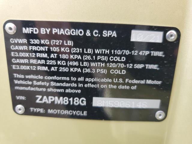 2021 VESPA PRIMAVERA ZAPM818G8M5906146