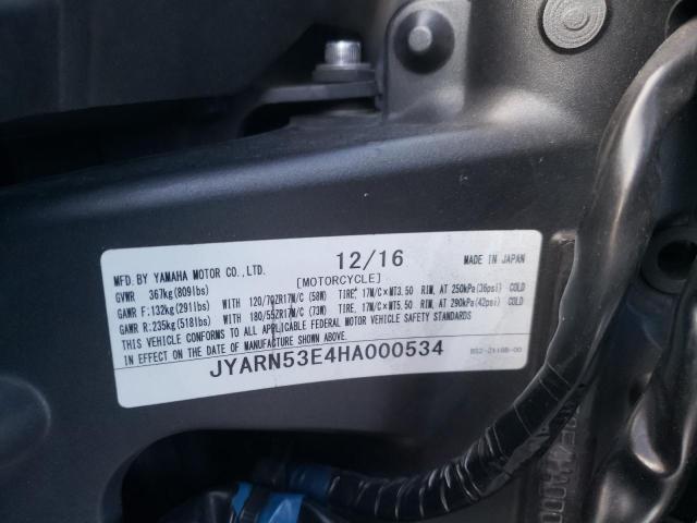 2017 YAMAHA FZ09 JYARN53E4HA000534