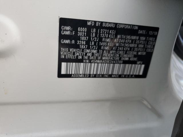 2019 SUBARU ASCENT 4S4WMAADXK3443288