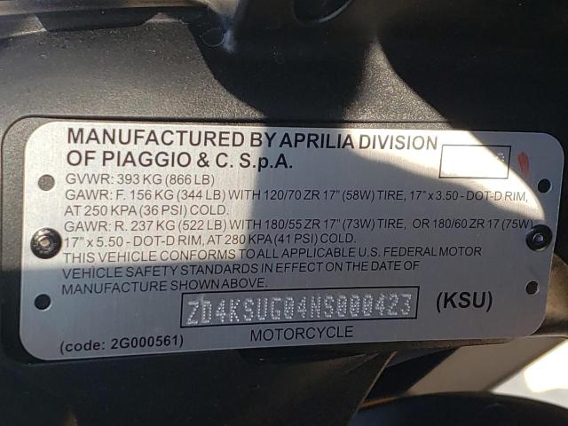 2022 APRILIA RS 660 ZD4KSUG04NS000423