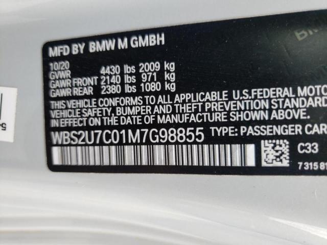 2021 BMW M2 COMPETI WBS2U7C01M7G98855