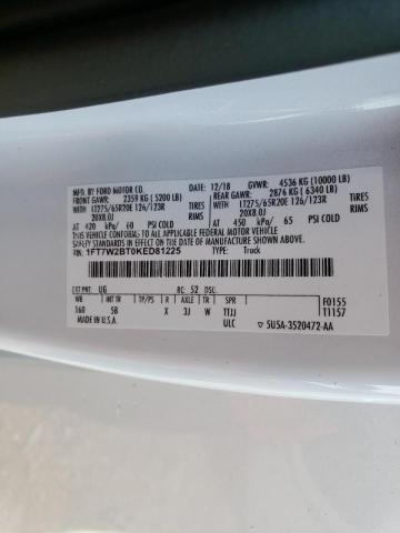 2019 FORD F250 SD 1FT7W2BT0KED81225
