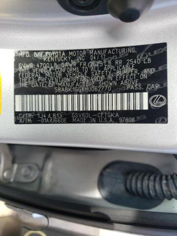 2017 LEXUS ES350 58ABK1GGXHU062770