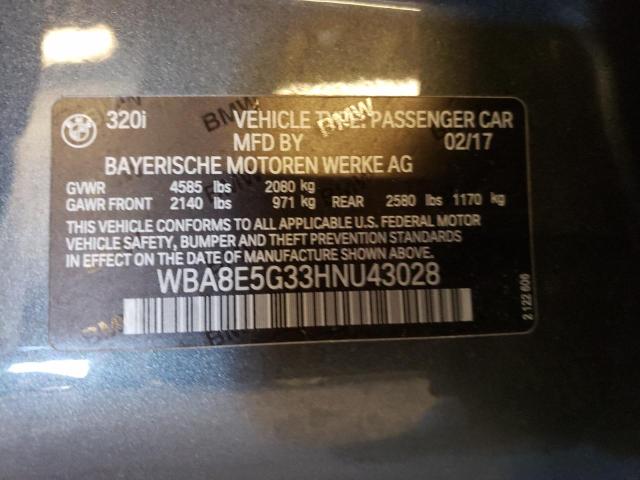 2017 BMW 320I WBA8E5G33HNU43028