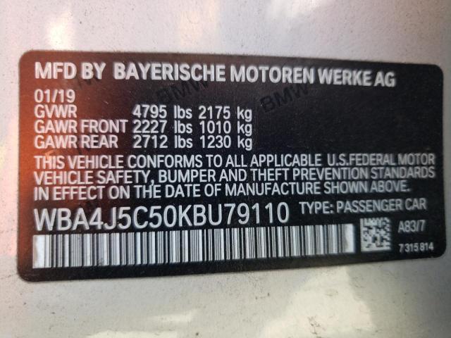 2019 BMW 440I GRAN - WBA4J5C50KBU79110