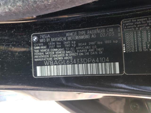 WBAGL63433DP64104 BMW 745 I