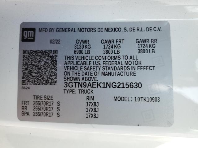 2022 GMC SIERRA LIM 3GTN9AEK1NG215630