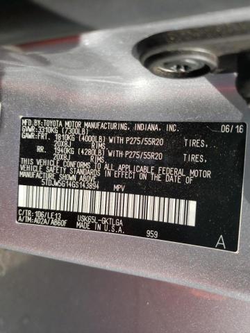 2016 TOYOTA SEQUOIA LI 5TDJW5G14GS143894