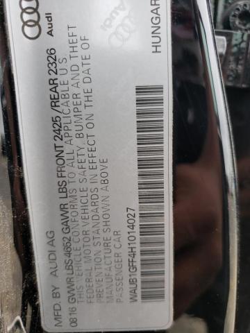2017 AUDI S3 PREMIUM WAUB1GFF4H1014027