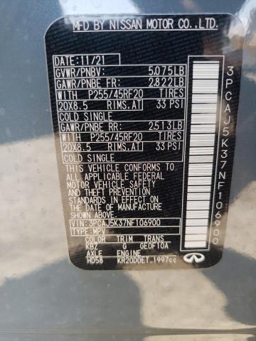 2022 INFINITI QX55 ESSEN 3PCAJ5K37NF106900