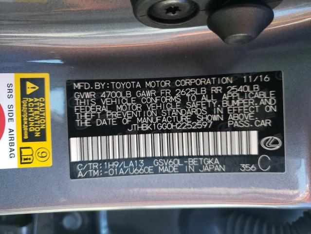 2017 LEXUS ES 350 - JTHBK1GG0H2252597