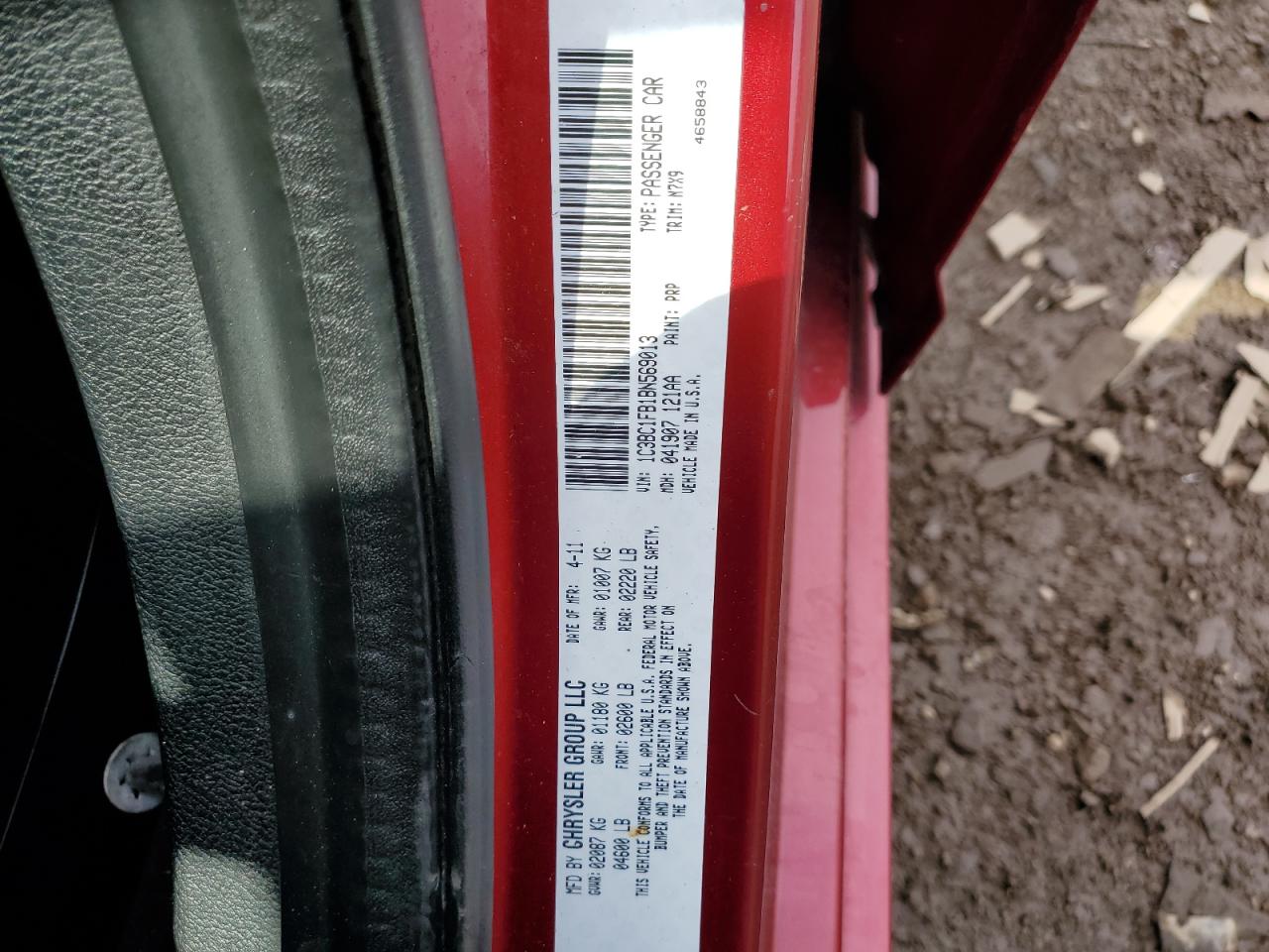 2011 Chrysler 200 Touring VIN: 1C3BC1FB1BN569013 Lot: 56698062