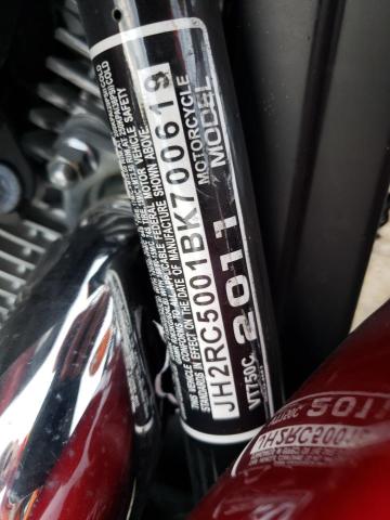 2011 HONDA VT750 C JH2RC5001BK700619