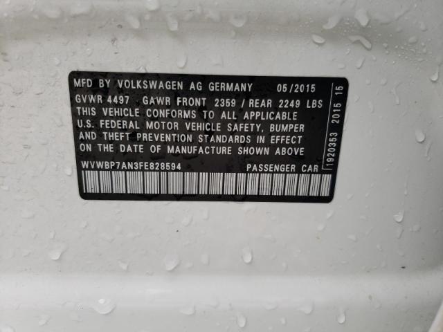 2015 VOLKSWAGEN CC SPORT - WVWBP7AN3FE828594