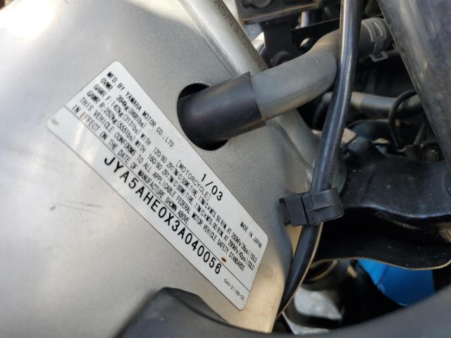 2003 YAMAHA YZF600 R JYA5AHE0X3A040056