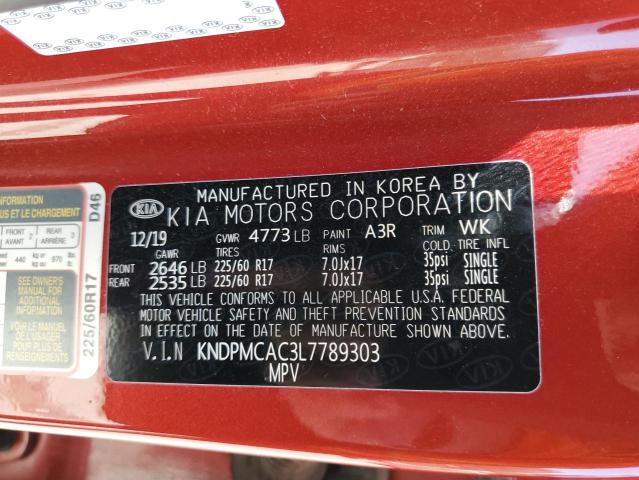 KNDPMCAC3L7789303 KIA Sportage Lx