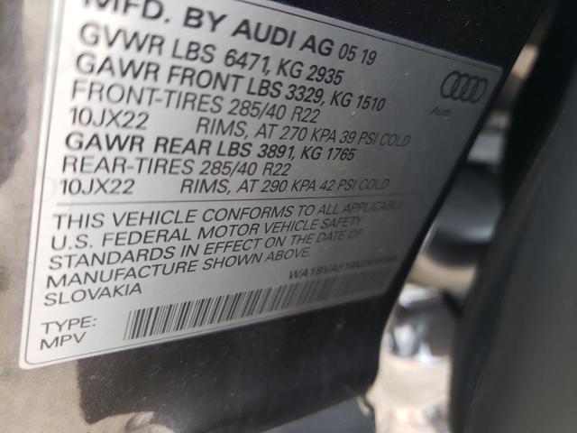 2019 AUDI Q8 PREMIUM WA1BVAF19KD039868