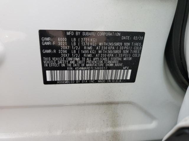 2020 SUBARU ASCENT TOU 4S4WMARD1L3460017