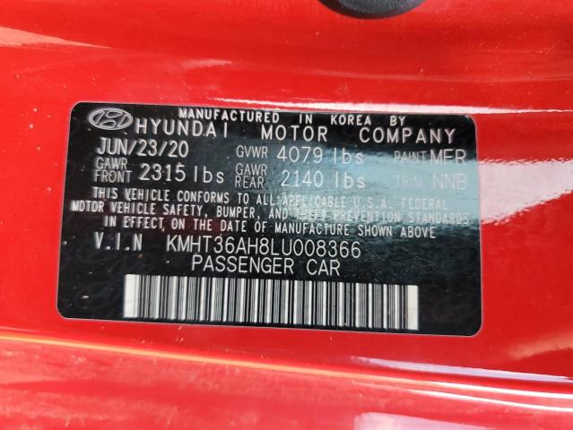 2020 HYUNDAI VELOSTER N KMHT36AH8LU008366