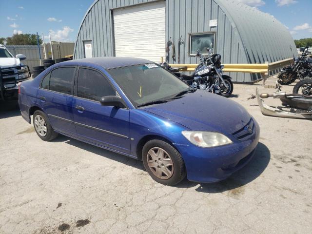 Salvage cars for sale from Copart Wichita, KS: 2005 Honda Civic DX V