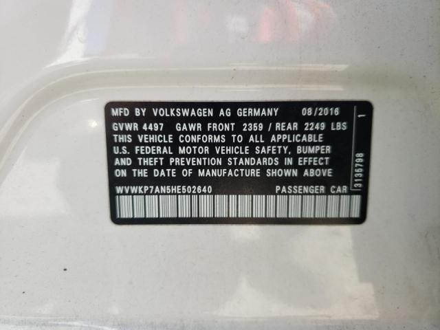 2017 VOLKSWAGEN CC SPORT - WVWKP7AN5HE502640