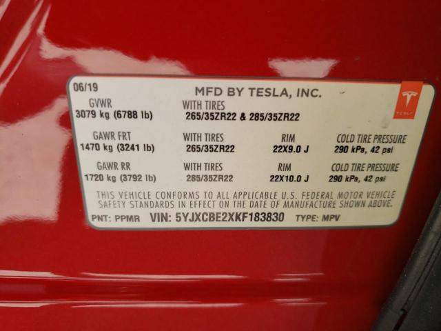 5YJXCBE2XKF183830 Tesla MODEL X