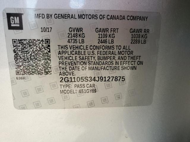 2018 CHEVROLET 150 EXP/CH 2G1105S34J9127875