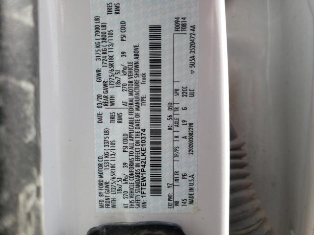 2020 FORD F150 POLIC 1FTEW1P42LKE10374