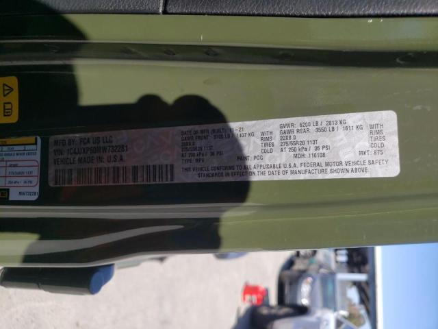 2021 JEEP WRANGLER U VIN: 1C4JJXP60MW732281