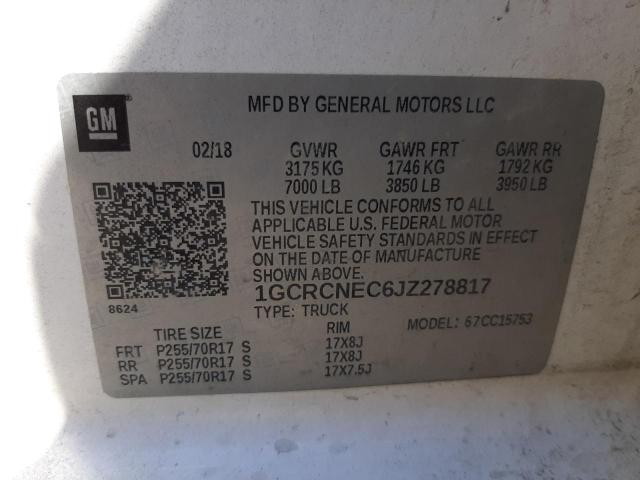 2018 CHEVROLET SILVRDO LT 1GCRCNEC6JZ278817