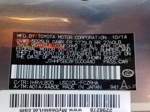 2015 LEXUS RC-F JTHHP5BC8F5000440