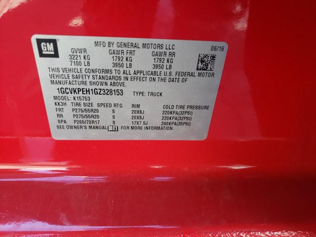 2016 CHEVROLET SILVERADO2 1GCVKPEH1GZ328153