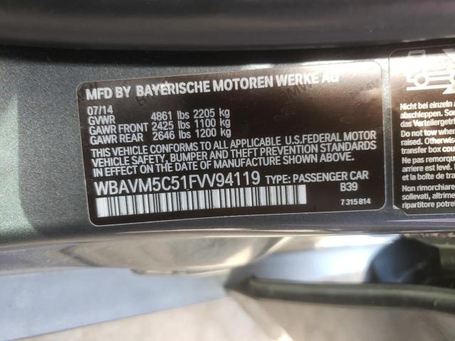 2015 BMW X1 XDRIVE3 WBAVM5C51FVV94119