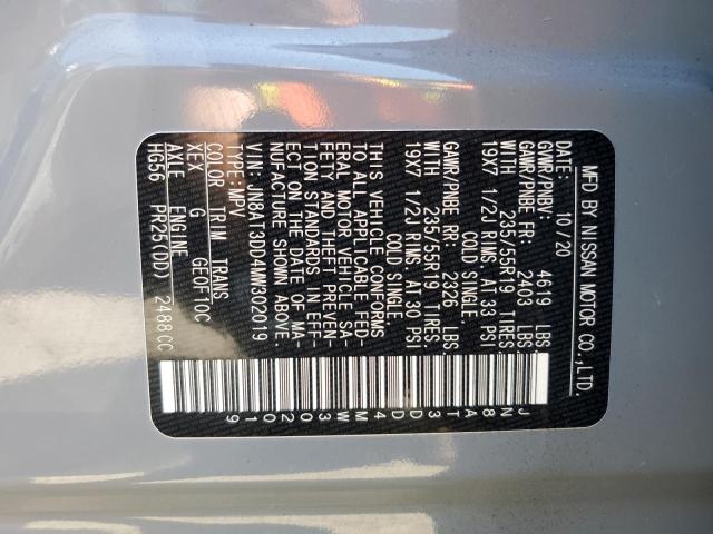 2021 NISSAN ROGUE PLAT JN8AT3DD4MW302019