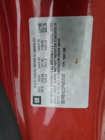 2015 CHEVROLET CAMARO LT - 2G1FD1E33F9267065