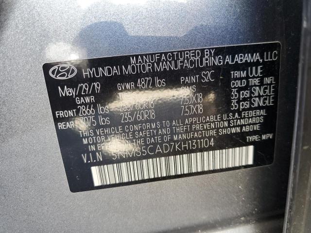 5NMS5CAD7KH131104 2019 Hyundai Santa Fe Limited