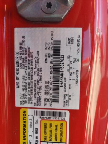 2017 FORD MUSTANG - 1FA6P8AM1H5327033