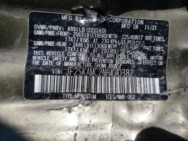 2022 SUBARU FORESTER W JF2SKAMC2NH420382
