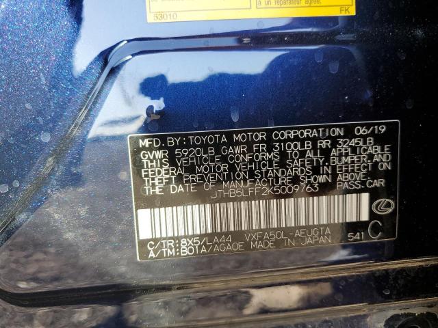 2019 LEXUS LS 500 JTHB5LFF2K5009763