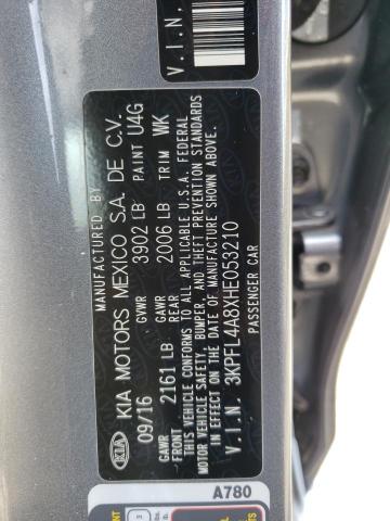 3KPFL4A8XHE053210 KIA FORTE EX
