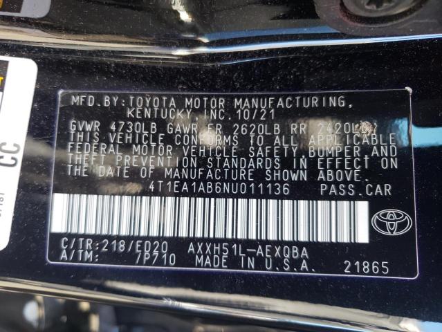 2022 TOYOTA AVALON NIG 4T1EA1AB6NU011136