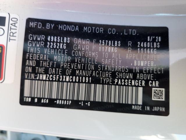 2021 HONDA CLARITY TO JHMZC5F3XMC001091