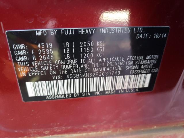 2015 SUBARU LEGACY 4S3BNAN62F3030749