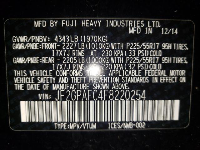 JF2GPAFC4F8220254 Subaru Xv Crosstrek 2.0 Premium