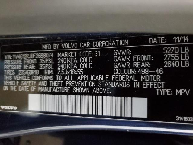 2015 VOLVO XC60 T5 YV4612RJ8F2698074